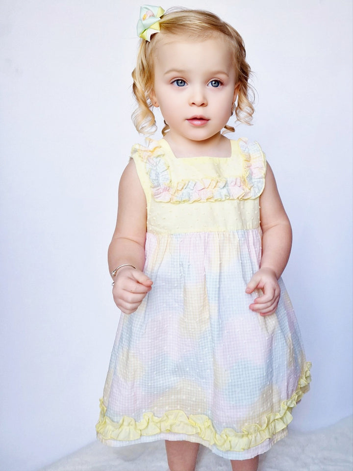 SS24 Lor Miral Girls Lemon, Green & Pink Dress