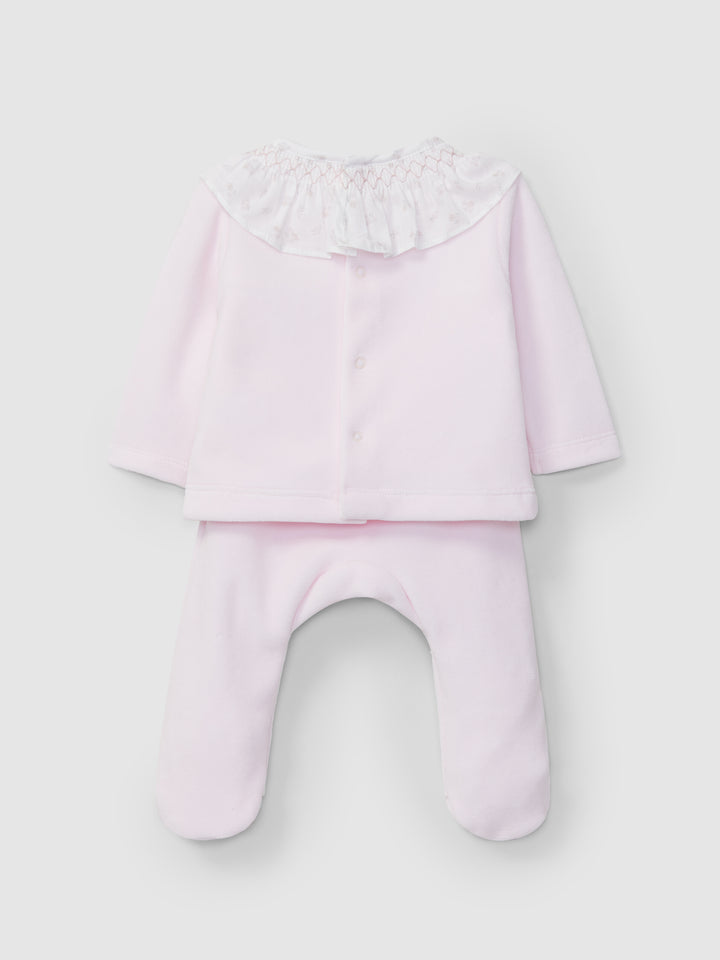 AW24 Laranjinha Baby Girls Pink Smocked Set I4027
