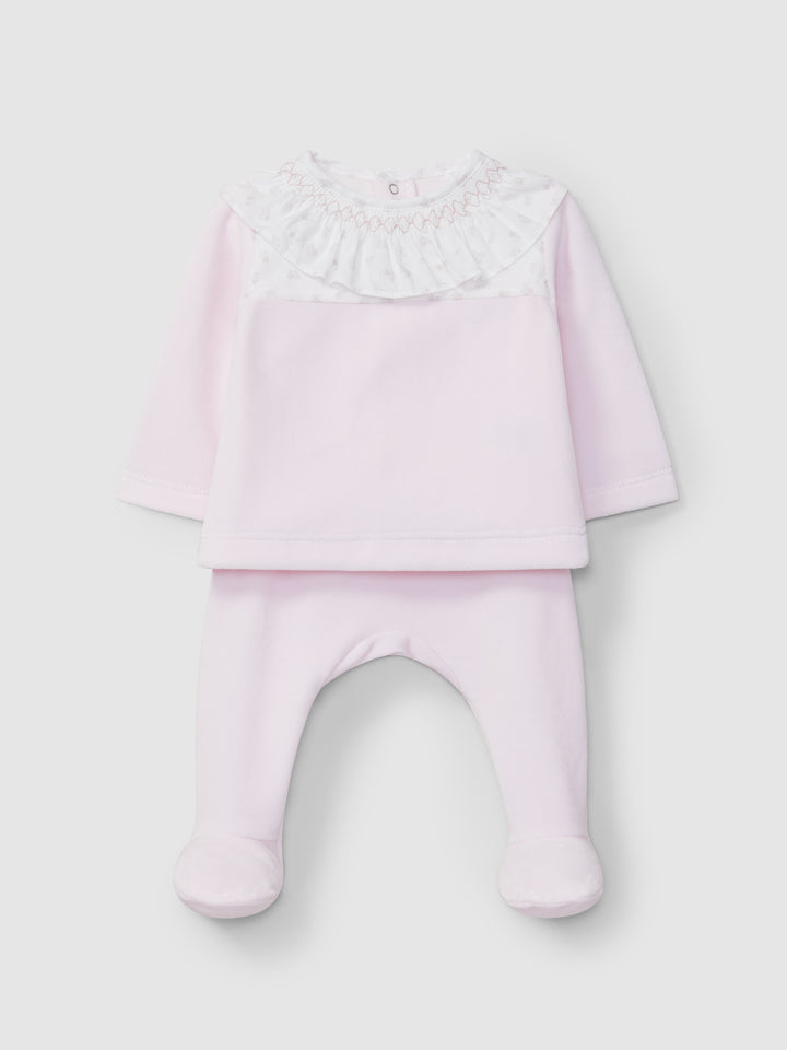 AW24 Laranjinha Baby Girls Pink Smocked Set I4027
