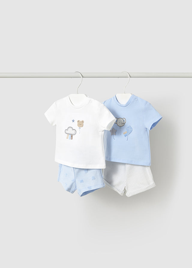 SS25 Mayoral Baby Boys Blue White Two Pack 1662