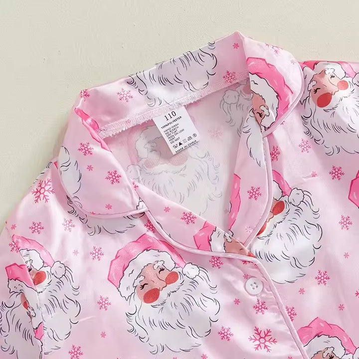 Christmas Girls Santa Pink Pyjamas