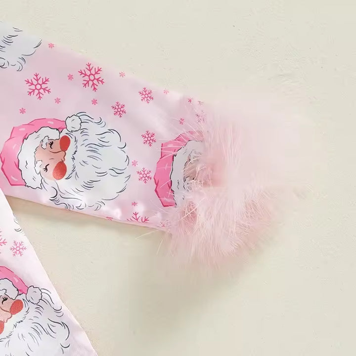 Christmas Girls Santa Pink Pyjamas