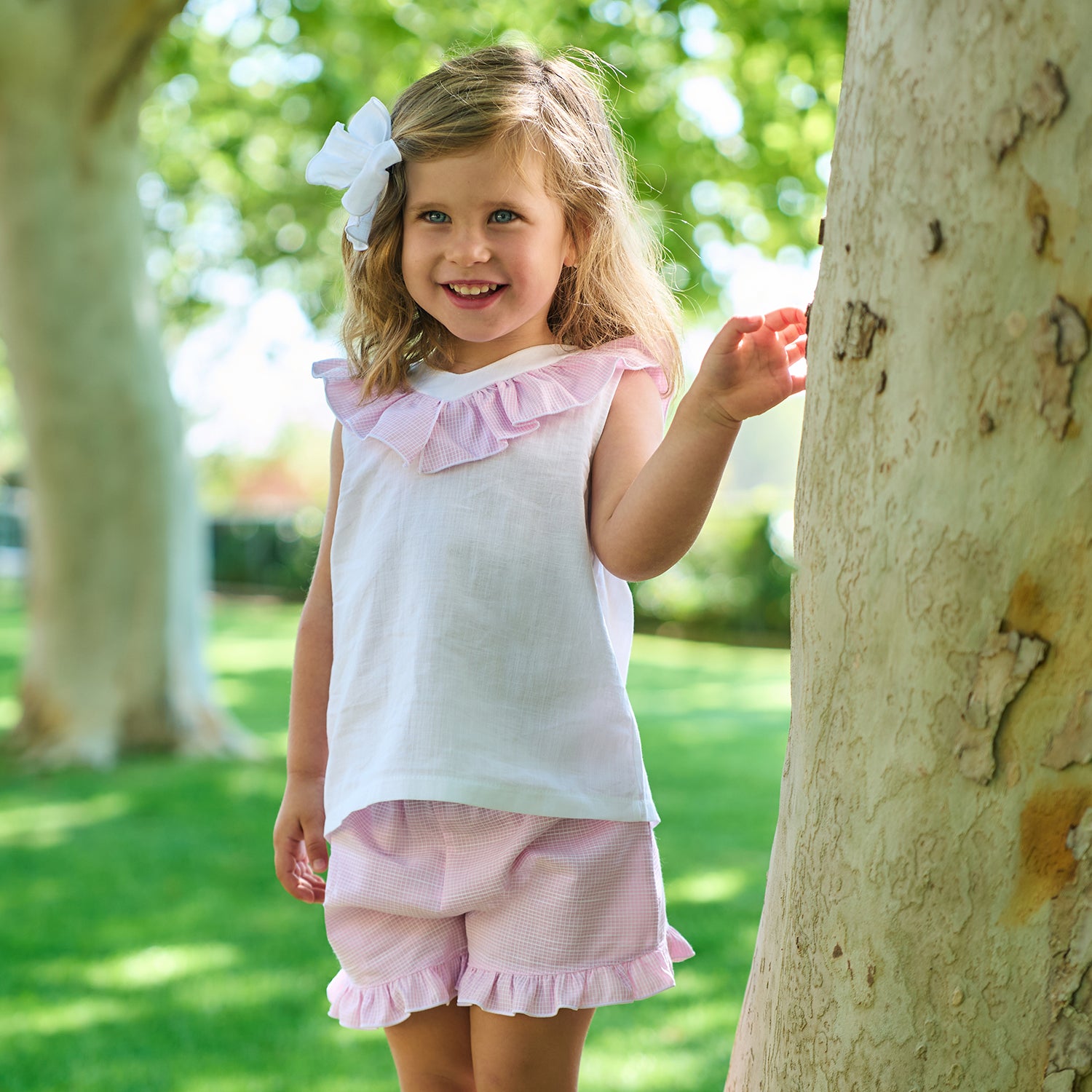 Peach Gingham Pocket T-Shirt & Shorts Set – Rapife SS26 Now In Stock