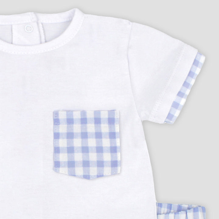 SS25 Rapife Baby Boys Blue & White Check Shorts Set
