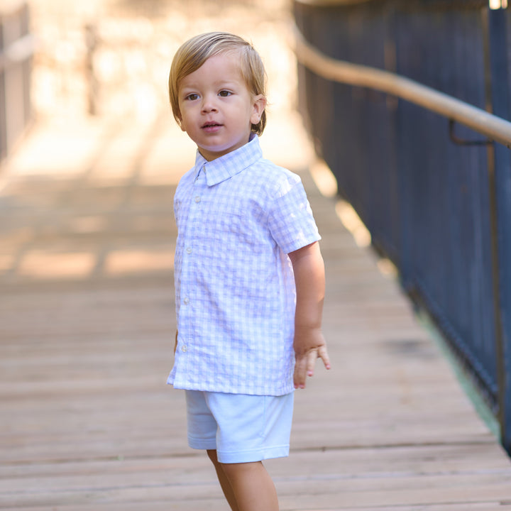 SS25 Rapife Boys Blue & White Shirt Set