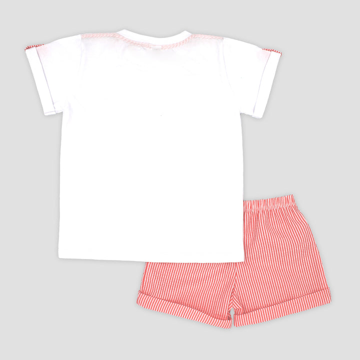 SS25 Rapife Boys Orange & White Stripe Shorts Set