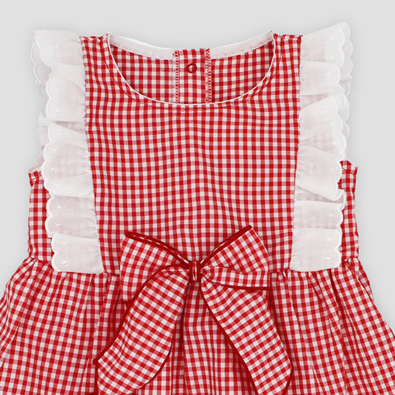 SS25 Rapife Girls Red & White Check Dress
