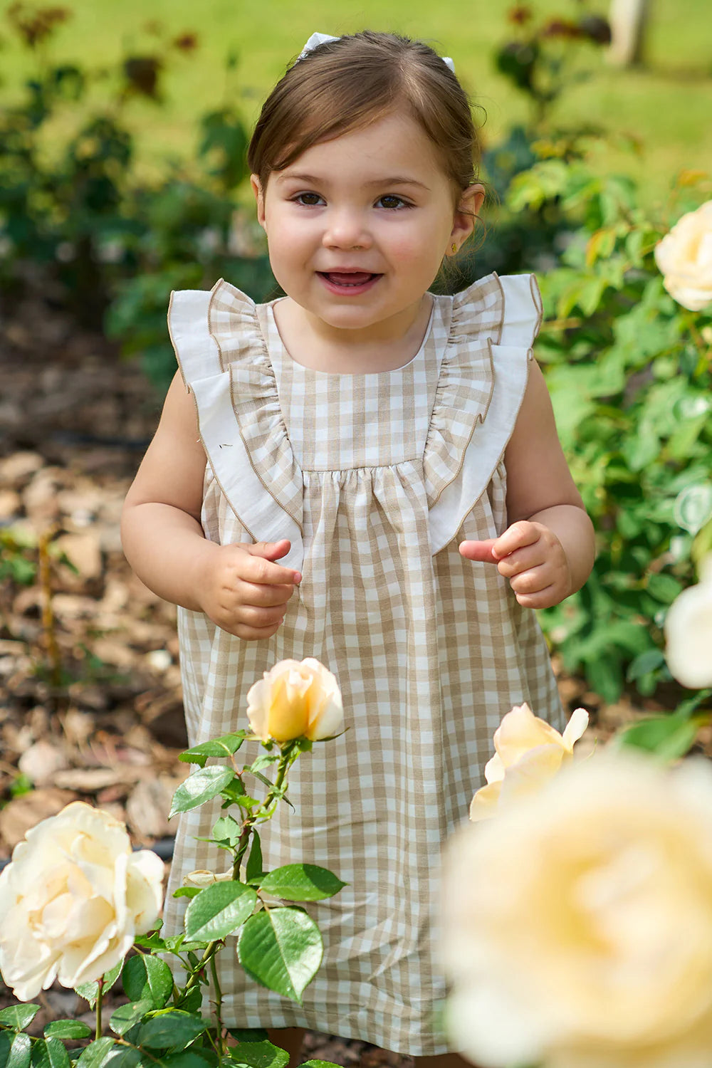 SS25 Rapife Girls Camel Check Dress 5294