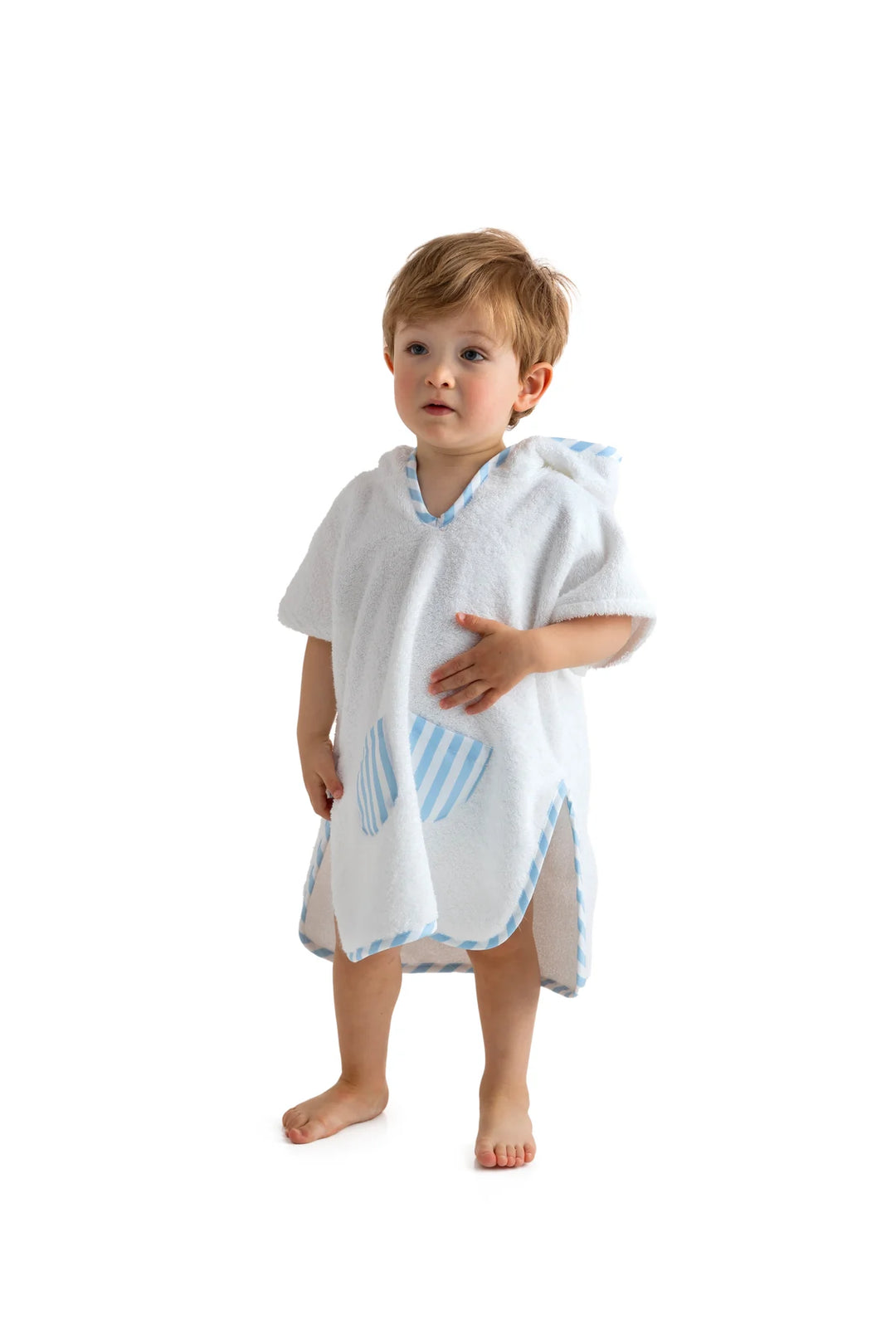 SS25 Meia Pata Boys Blue & White Stripe Beach Poncho