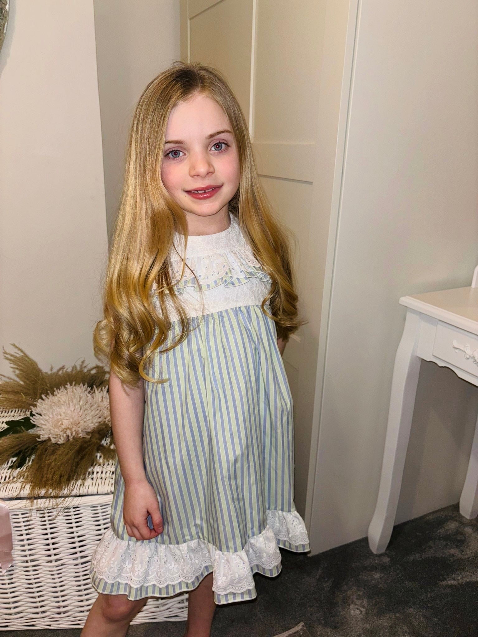 SS24 Lor Miral Girls Green & Blue Dress – Liquorice Kids