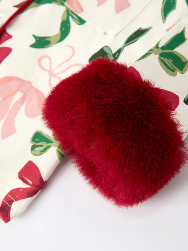 Christmas Girls Red & Green Bow Pyjamas