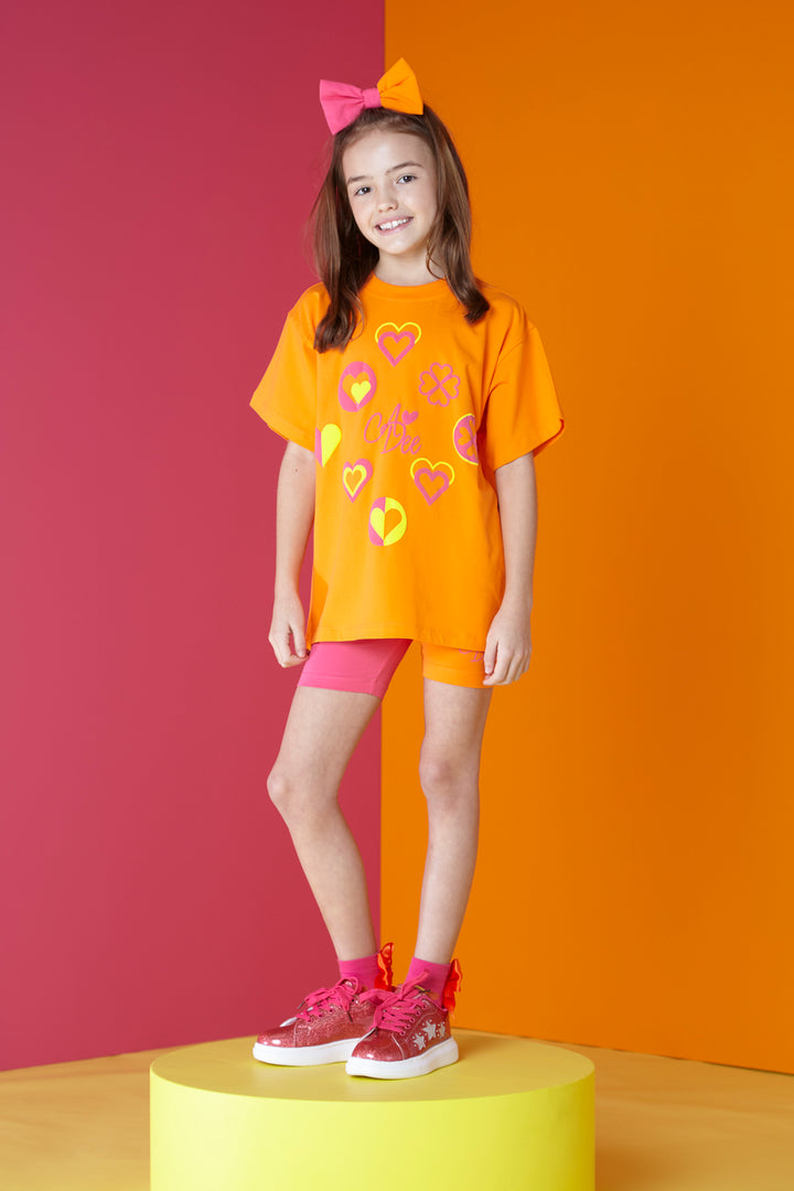 SS24 A Dee Girls Marnie Bold Hearts Cycle Short Set