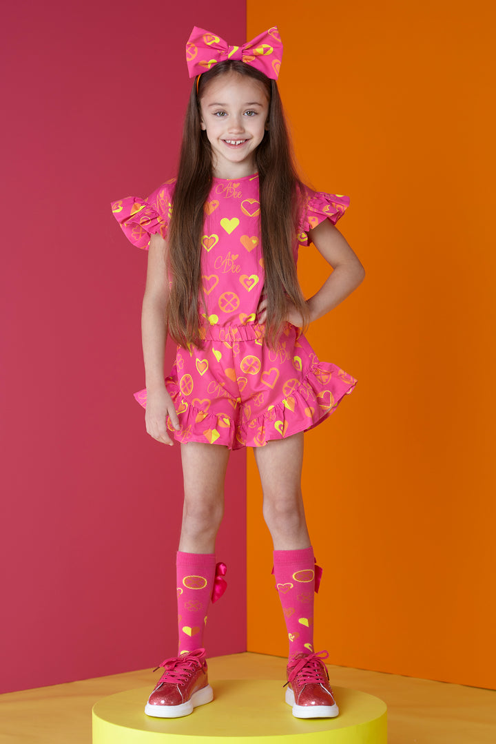 SS24 A Dee Girls Melissa Bold Hearts Short Set