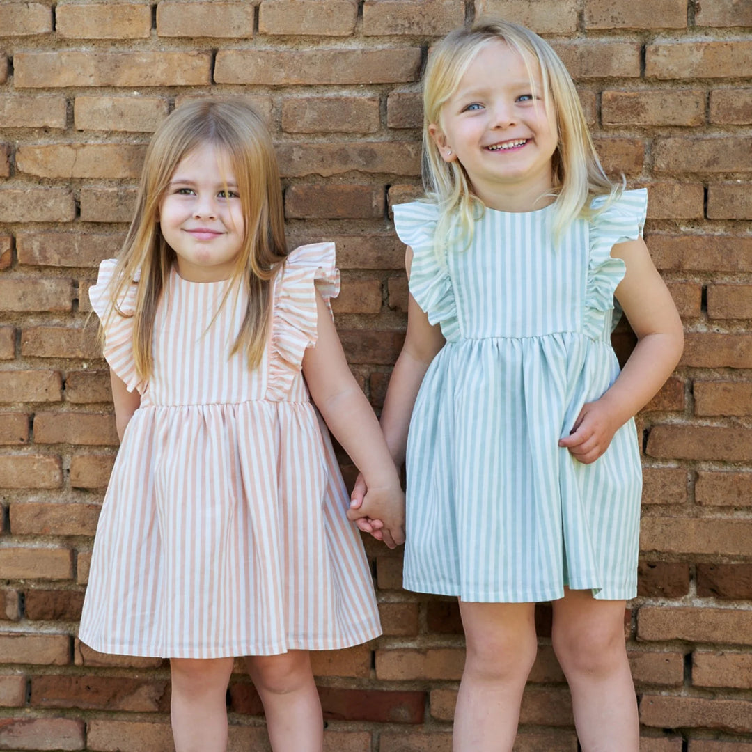 SS24 Rapife Girls Orange & White Stripe Dress