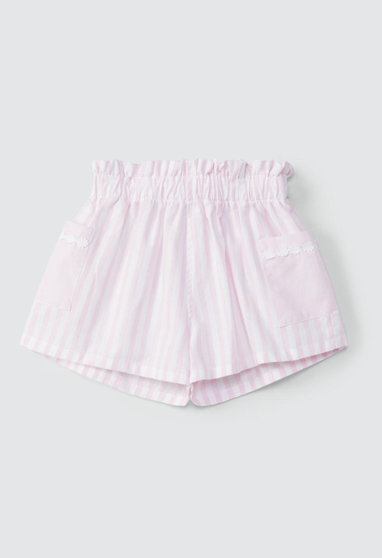 SS24 Laranjinha Girls Pink & White Shorts