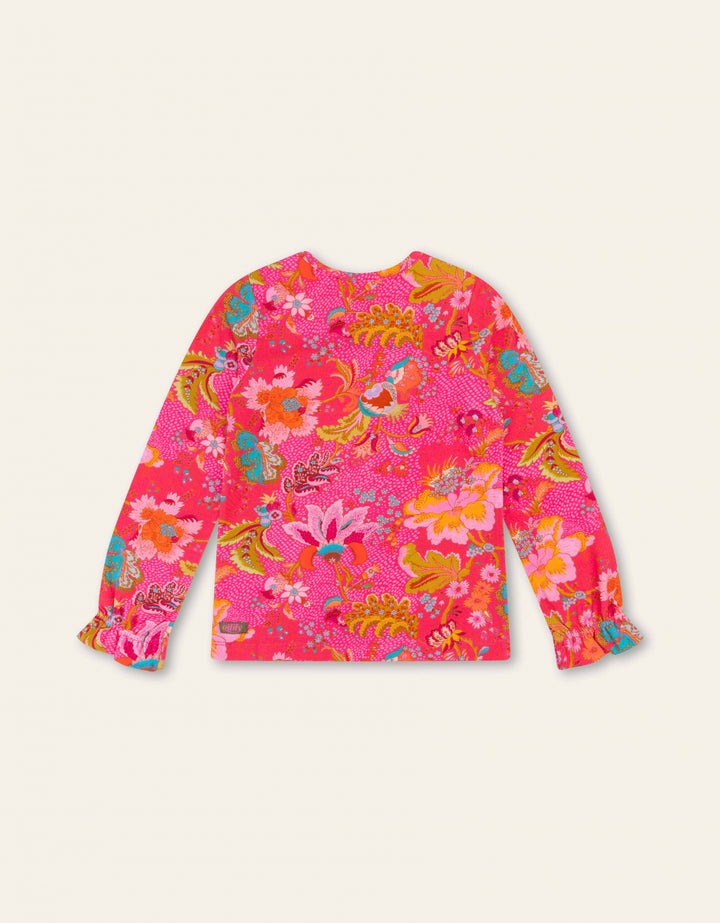 AW24 Oilily Girls Tate Pink Paisley Flowers T-Shirt