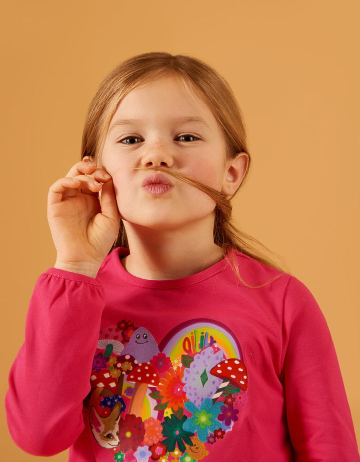AW24 Oilily Girls Tempos Pink Mushroom Top