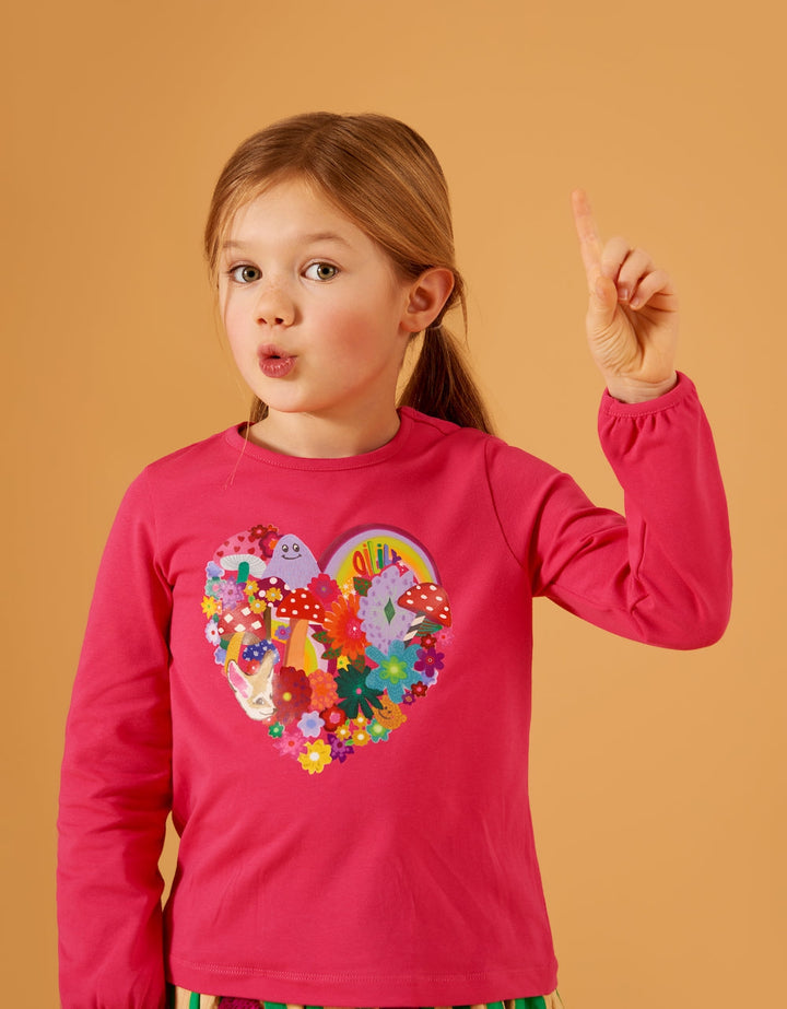 AW24 Oilily Girls Tempos Pink Mushroom Top