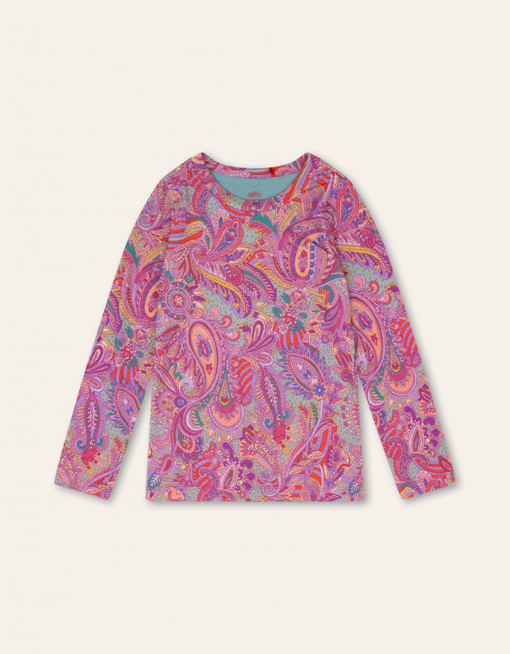 AW24 Oilily Girls Together Lilac Paisley T-Shirt