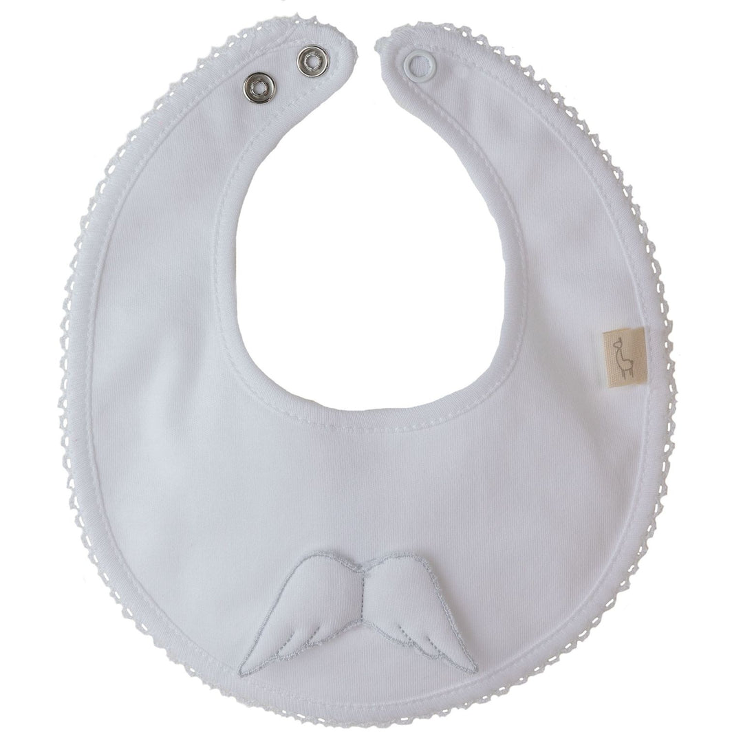 Baby Gi White Rounded Angel Wing Bib