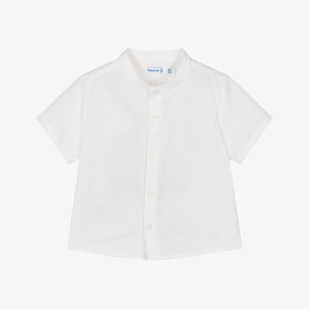 SS23 Mayoral Boys White Linen Shirt 3161