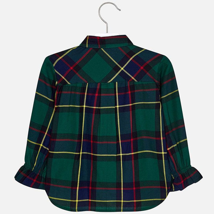 AW19 Mayoral Girls Green Tartan Blouse Leggings Set 4106 & 4704
