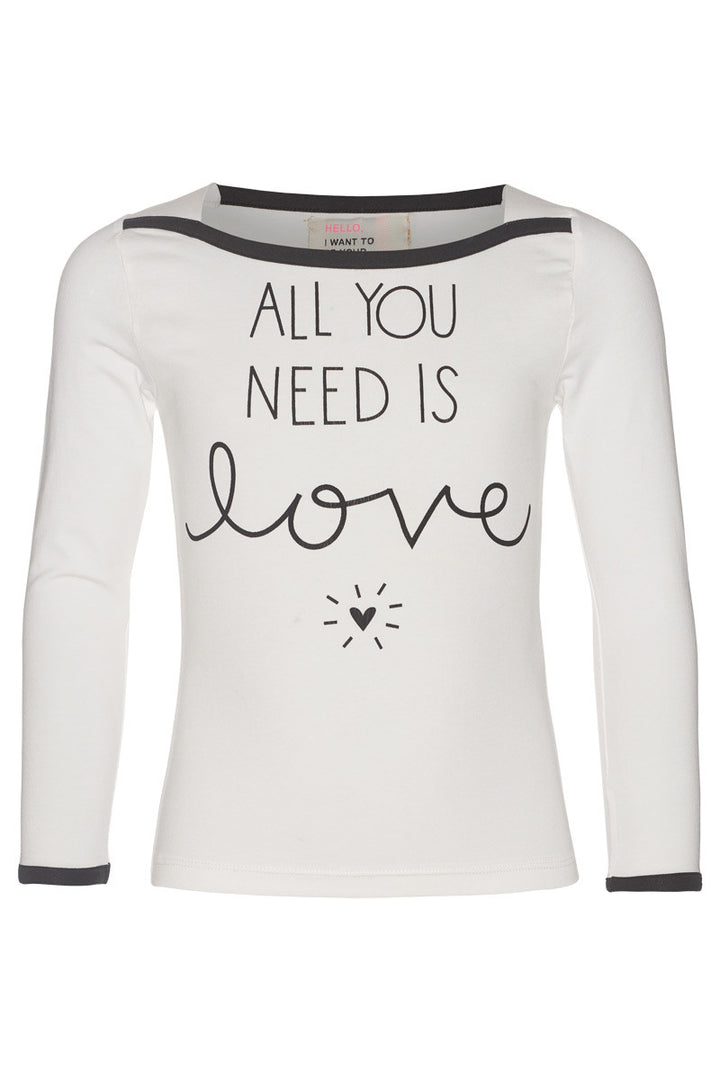 AW16 Mim-Pi Girls Black & White 'All You Need Is Love' Top 213 - Liquorice Kids