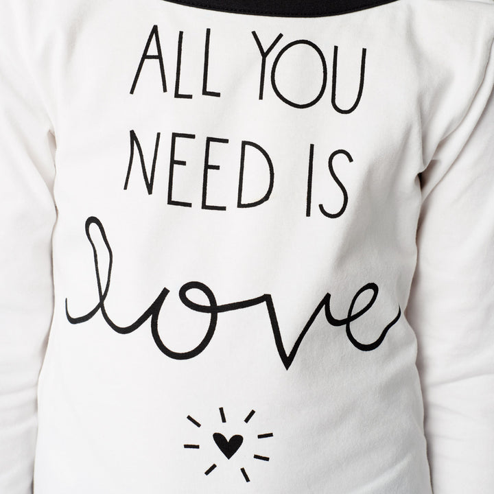 AW16 Mim-Pi Girls Black & White 'All You Need Is Love' Top 213 - Liquorice Kids
