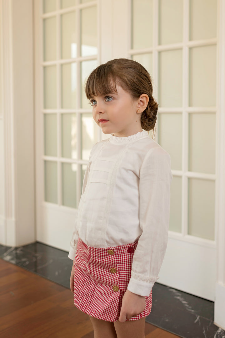 AW19 Dolce Petit Girls Red & White Check Skort 2257-23