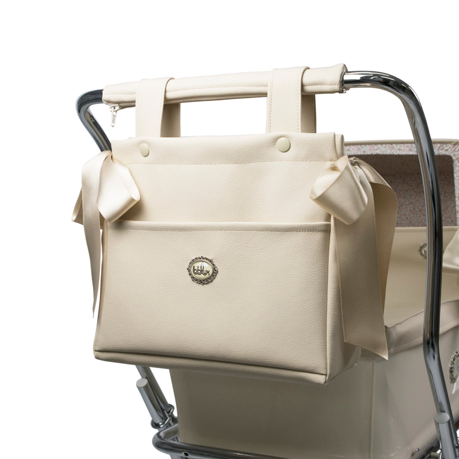 BebeLux Spanish Beige Dolls Leather Bow Changing Bag 2899-BE