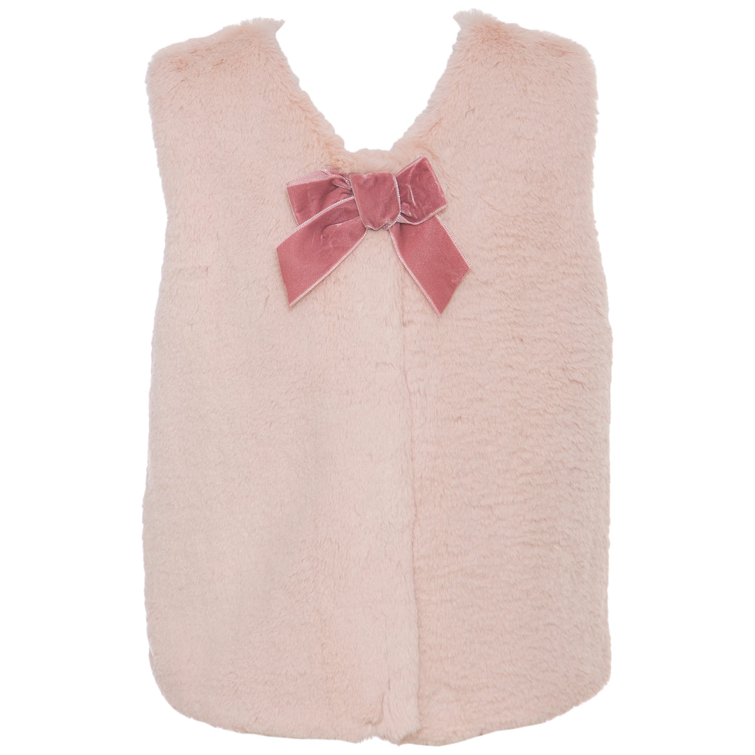 AW19 Patachou Girls Pink Faux Fur Gilet
