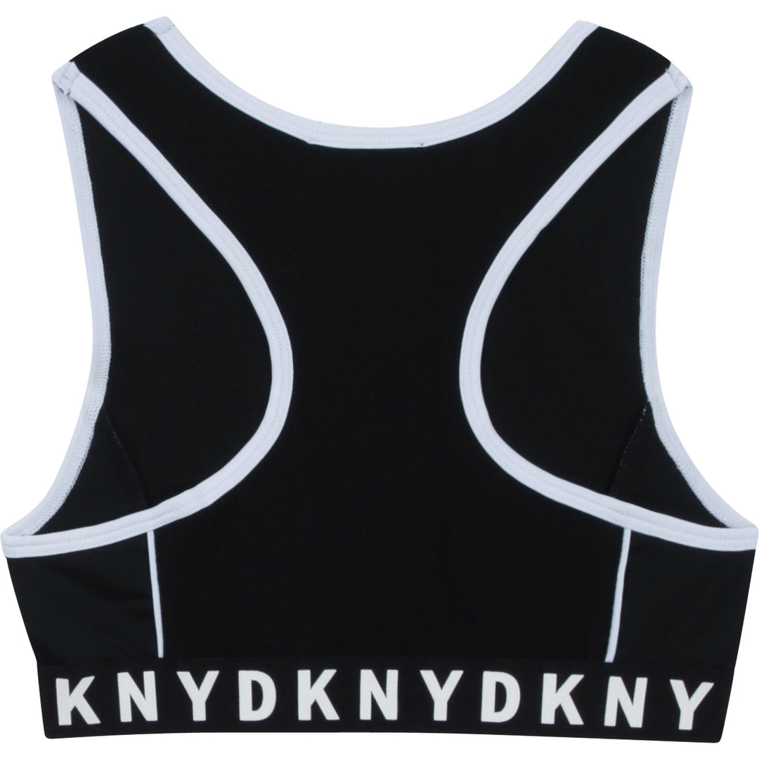 SS21 DKNY Girls Black Logo Sports Top