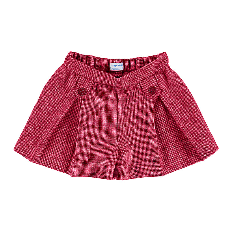 AW20 Mayoral Girls Red Pleated Shorts 4205