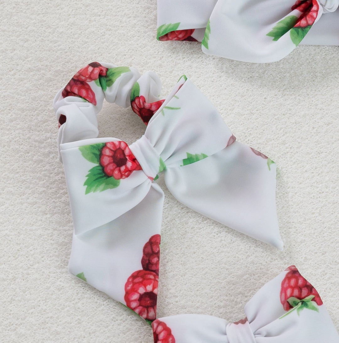 SS23 Meia Pata Raspberry Elastic Bow Hairband