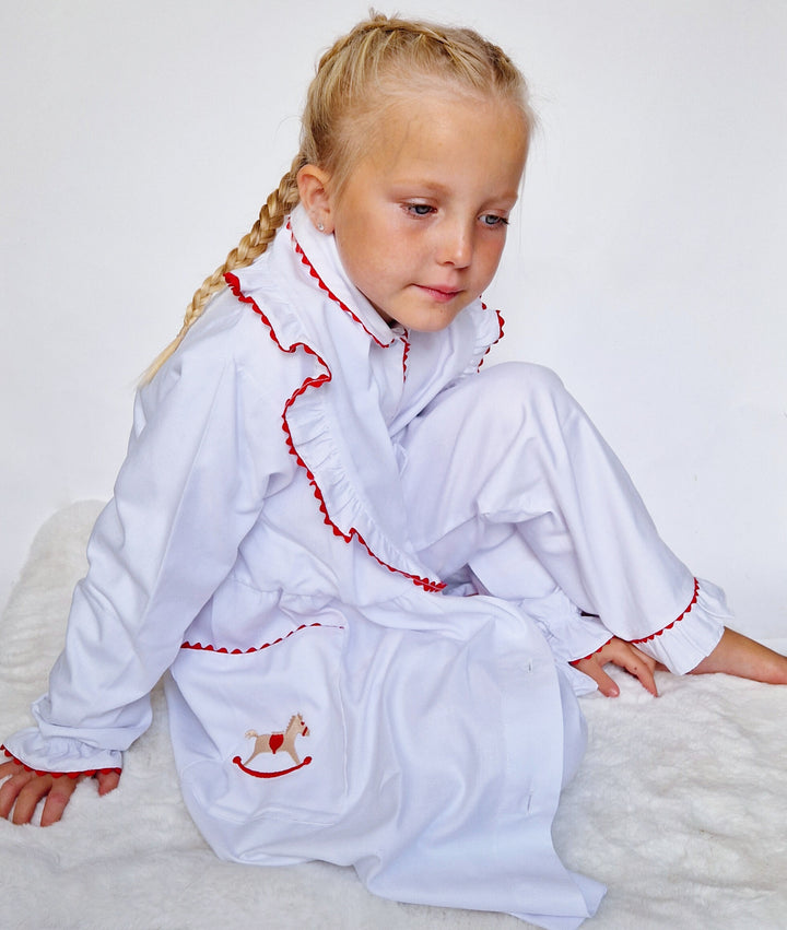 Salero Spanish Girls Red and White Rocking Horse Christmas Pyjamas & Dressing Gown