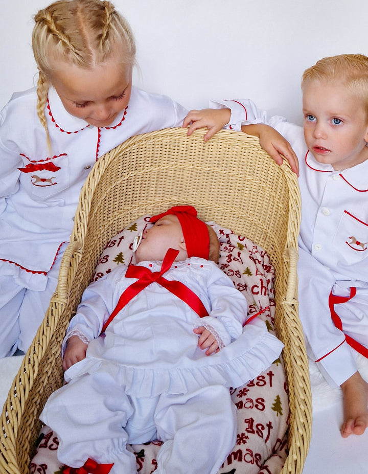 Salero Spanish Girls Red and White Rocking Horse Christmas Pyjamas & Dressing Gown