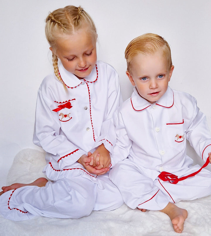 Salero Spanish Red and White Boys Rocking Horse Christmas Pyjamas