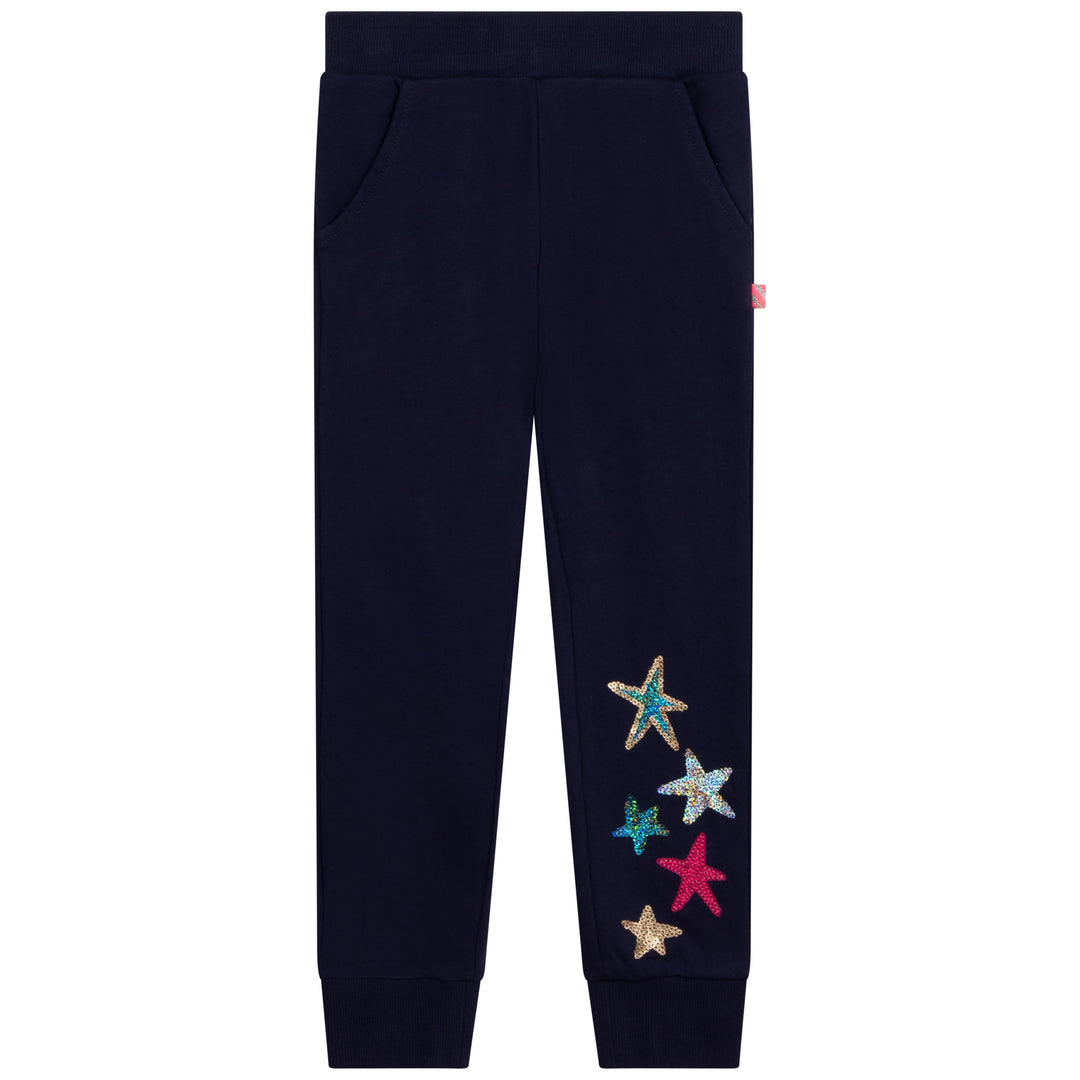 AW22 Billieblush Girls Navy Blue Sequin Tracksuit Bottoms