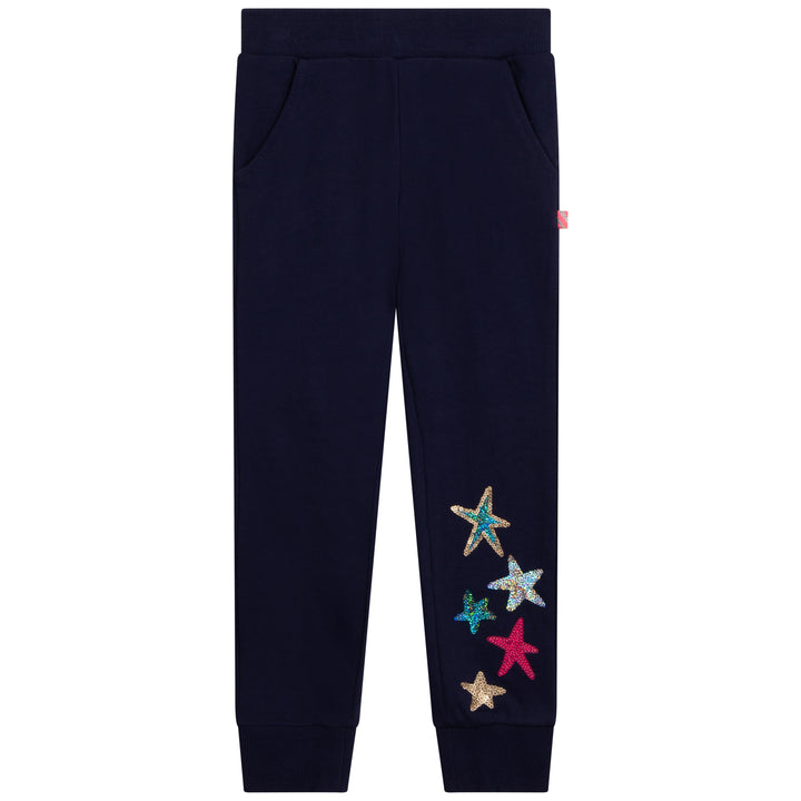 AW22 Billieblush Girls Navy Blue Sequin Tracksuit Bottoms