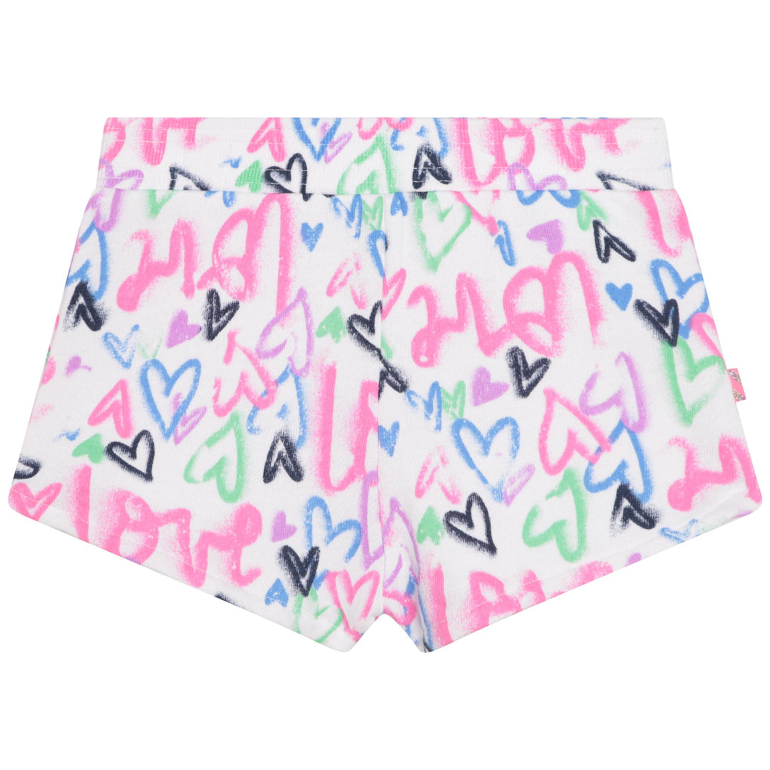 SS23 Billieblush Girls White Graffiti Shorts