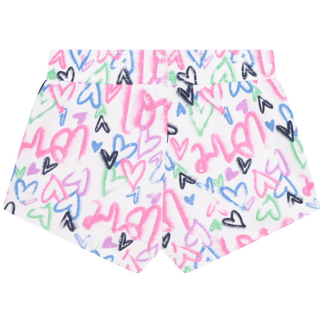 SS23 Billieblush Girls White Graffiti Shorts
