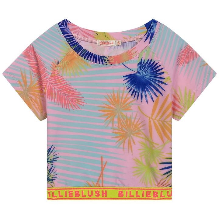 SS22 Billieblush Girls Pink Palm Tree Crop Top