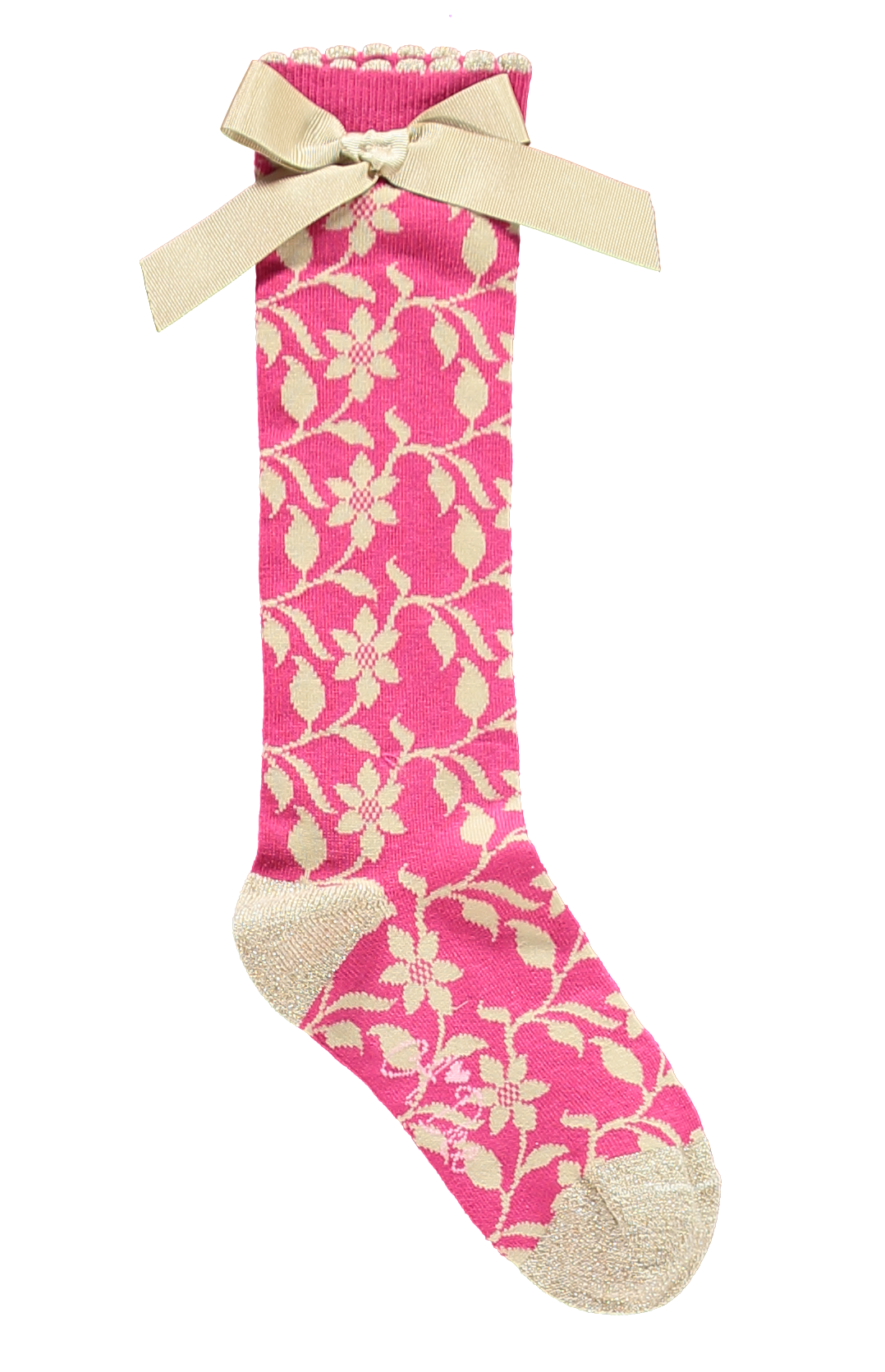 AW18 A*Dee Girls Alex Pink Princess Gold Leaf Socks