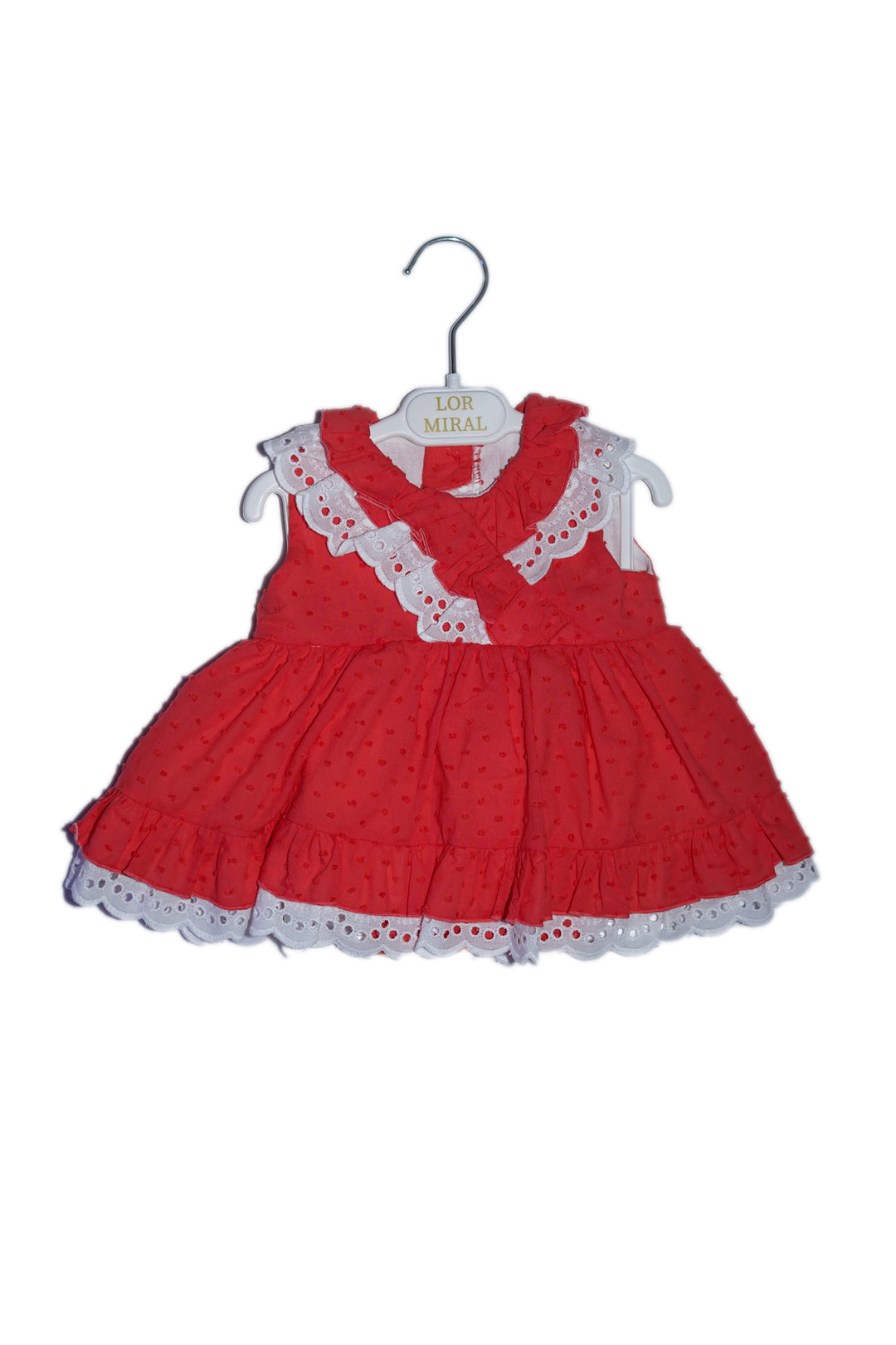 SS23 Lor Miral Baby Girls Coral Dress 31006