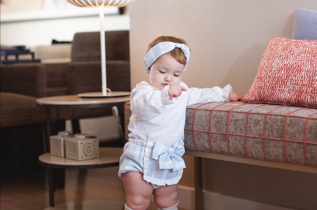 AW20 Rochy Girls Raya Lurex Blue & White Stripe Headband