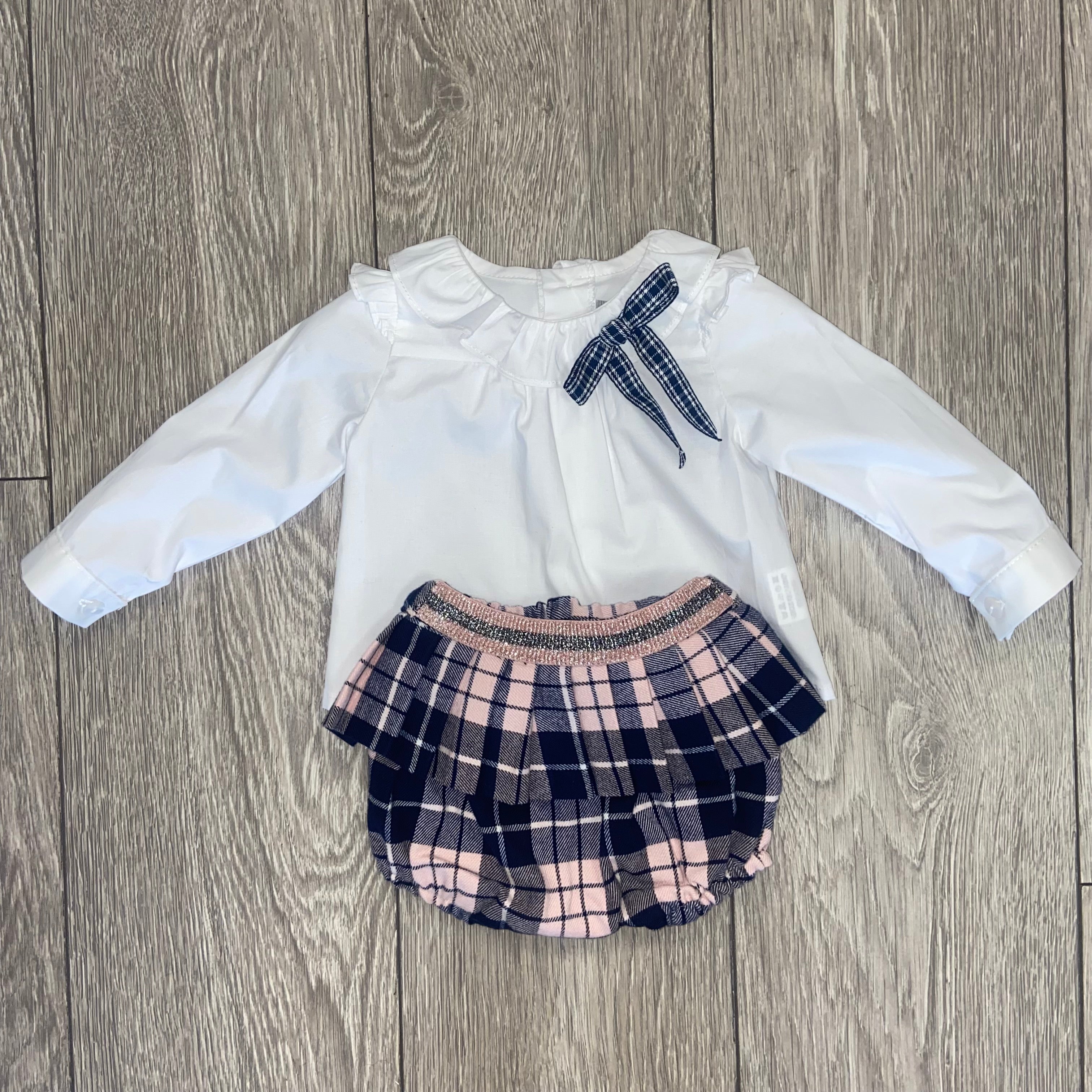 AW21 Rochy Baby Girls Navy Blue & Pink Jam Pants Set Liquorice Kids