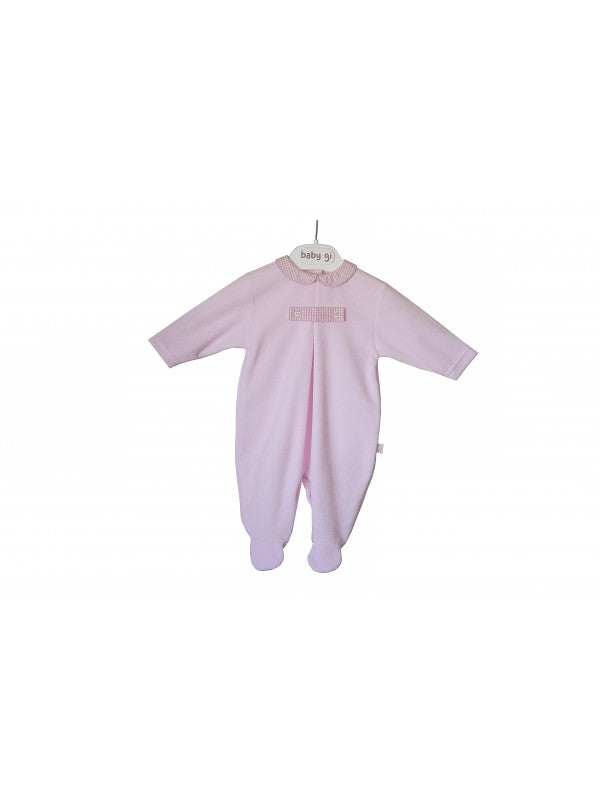 Baby Gi Baby Girls Pink & White Check Babygrow