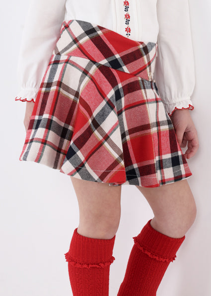 AW23 Mayoral Girls Red Check Skirt 4902