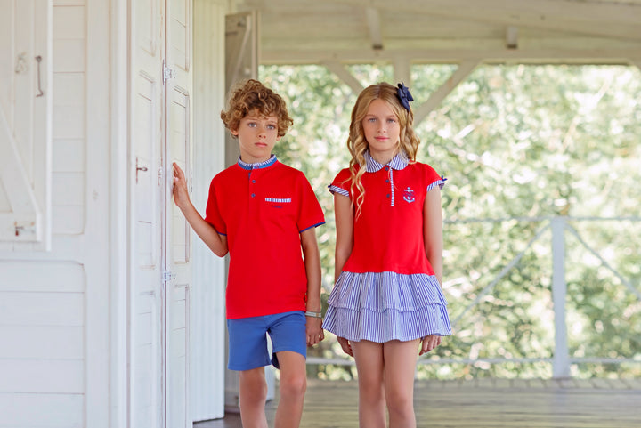 SS24 Miranda Girls Red Nautical Dress 1407-V