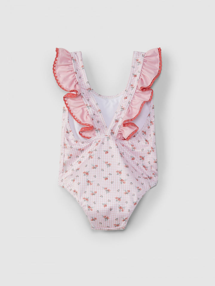 SS24 Laranjinha Girls Pink Flowers Swimming Costume